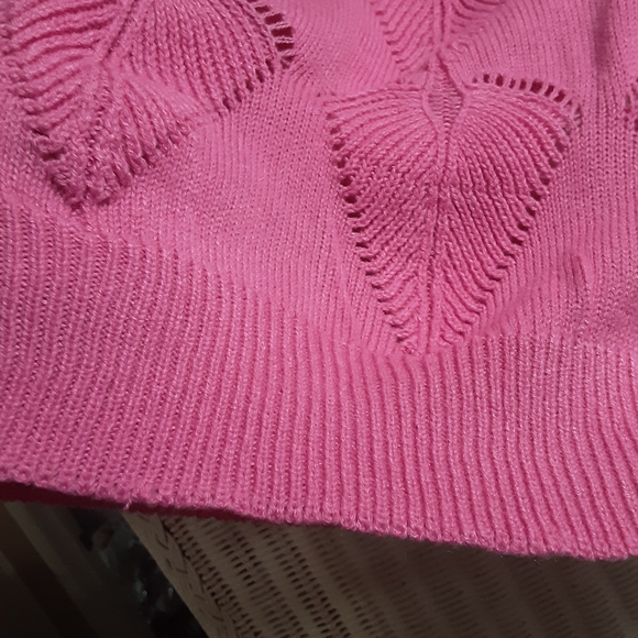 PINK OPEN KNIT SWEATER - Picture 4 of 4
